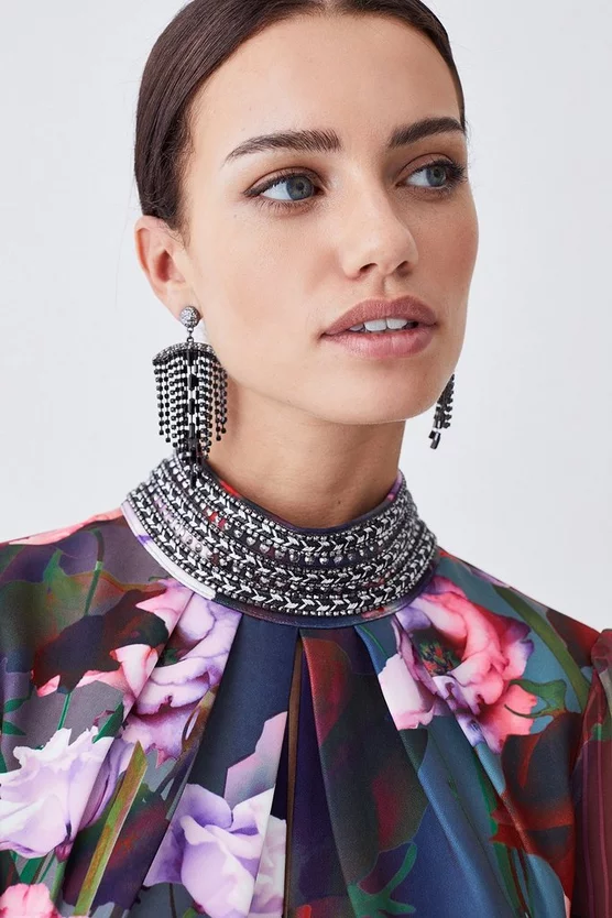 Cheapest 𧨠Karen Millen Petite Diamante Trim Floral Woven Maxi π Dress π 7 Cheapest 𧨠Karen Millen Petite Diamante Trim Floral Woven Maxi π Dress π - Image 5