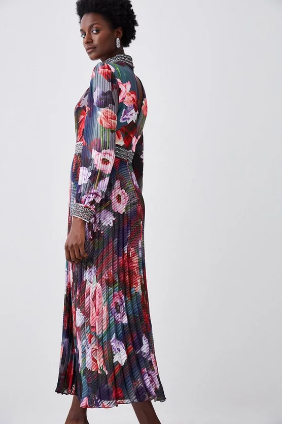 Promo ✔️ Karen Millen Diamante Trim Floral Woven Maxi 👗 Dress 🤩 7 Promo ✔️ Karen Millen Diamante Trim Floral Woven Maxi 👗 Dress 🤩 - Image 5