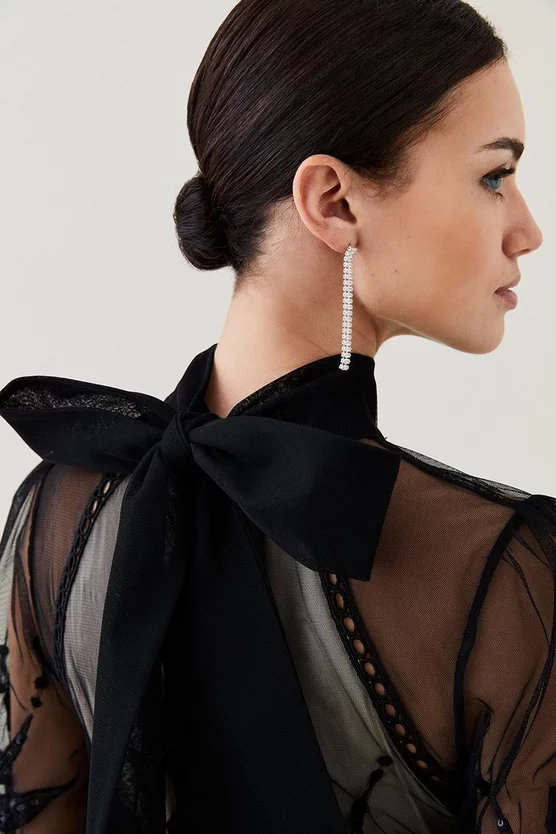 Wholesale 🔥 Karen Millen Lydia Millen Petite Floral Applique Mesh Woven Midi 👗 Dress - black ⌛ 4 Wholesale 🔥 Karen Millen Lydia Millen Petite Floral Applique Mesh Woven Midi 👗 Dress - black ⌛ - Image 2