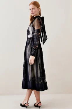 Flash Sale ๐ Karen Millen Lydia Millen Floral Applique Mesh Woven Midi ๐ Dress - mono ๐งจ 11 Flash Sale ๐ Karen Millen Lydia Millen Floral Applique Mesh Woven Midi ๐ Dress - mono ๐งจ -Karen Millen Outlet store bkk07616 mono xl 4