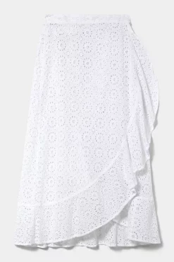 Cheapest ✨ Karen Millen Beach Broderie Wrap Ruffle Midi 👗 Skirt - white ✔️ -Karen Millen Outlet store bkk07621 white xl 3