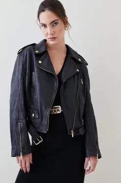Best Sale ๐ Karen Millen Leather Oversize Crop Washed Biker Jacket - black โ 11 Best Sale ๐ Karen Millen Leather Oversize Crop Washed Biker Jacket - black โ -Karen Millen Outlet store bkk07632 black xl 2
