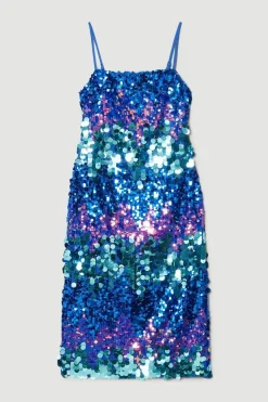 Cheap 🛒 Karen Millen Disc Sequin Strappy Woven Midi 👗 Dress - blue 😀 11 Cheap 🛒 Karen Millen Disc Sequin Strappy Woven Midi 👗 Dress - blue 😀 -Karen Millen Outlet store bkk07658 blue xl 3