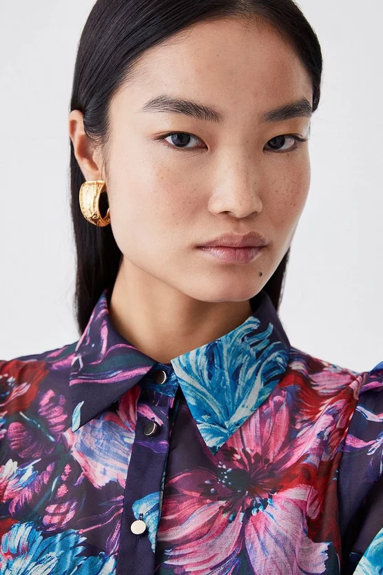 Best deal 😀 Karen Millen Pressed Floral Organdie Mini 👗 Dress 🤩 4 Best deal 😀 Karen Millen Pressed Floral Organdie Mini 👗 Dress 🤩 - Image 2