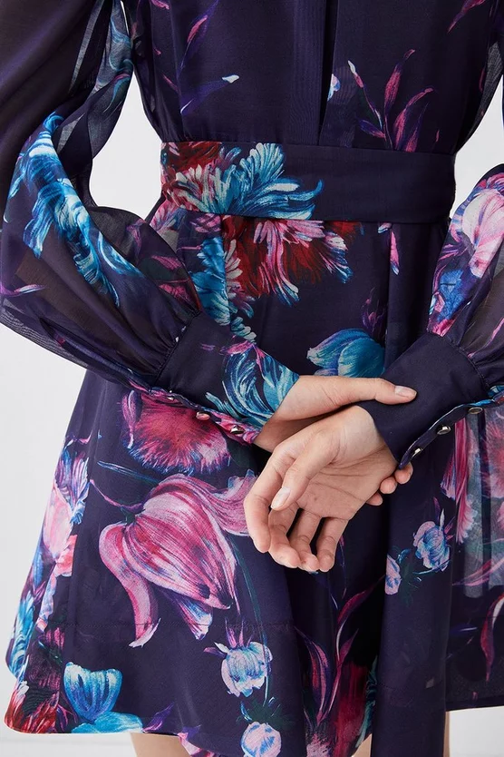 Best deal 😀 Karen Millen Pressed Floral Organdie Mini 👗 Dress 🤩 5 Best deal 😀 Karen Millen Pressed Floral Organdie Mini 👗 Dress 🤩 - Image 3