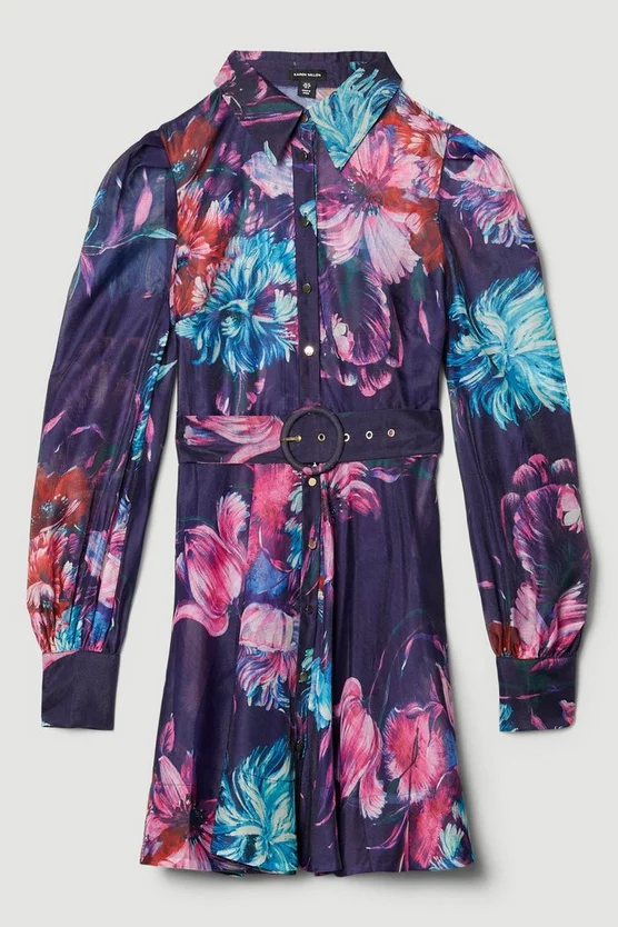 Best deal 😀 Karen Millen Pressed Floral Organdie Mini 👗 Dress 🤩 6 Best deal 😀 Karen Millen Pressed Floral Organdie Mini 👗 Dress 🤩 - Image 4