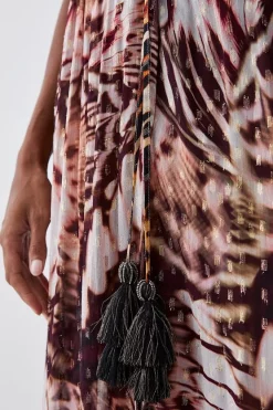 Cheapest ✨ Karen Millen Beach Metallic Printed Midi Cover Up - pink ✔️ 13 Cheapest ✨ Karen Millen Beach Metallic Printed Midi Cover Up - pink ✔️ -Karen Millen Outlet store bkk07678 pink xl 5