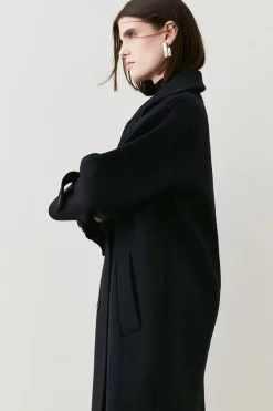 Deals 😀 Karen Millen Italian Virgin Wool Double Breasted 🧥 Coat - black 😍 -Karen Millen Outlet store bkk07687 black xl 2