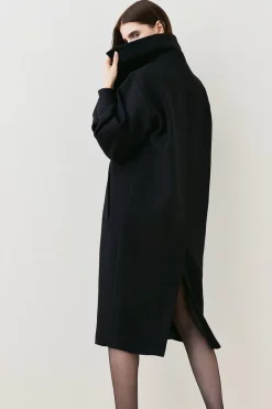 Deals 😀 Karen Millen Italian Virgin Wool Double Breasted 🧥 Coat - black 😍 -Karen Millen Outlet store bkk07687 black xl 5