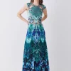 Hot Sale 🤩 Karen Millen Metallic Guipure Lace Mirrored Pleat Midi 👗 Dress - teal 😉 1 Hot Sale 🤩 Karen Millen Metallic Guipure Lace Mirrored Pleat Midi 👗 Dress - teal 😉 -Karen Millen Outlet store bkk07688 teal xl