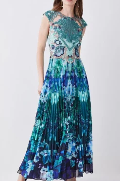 Hot Sale 🤩 Karen Millen Metallic Guipure Lace Mirrored Pleat Midi 👗 Dress - teal 😉 9 Hot Sale 🤩 Karen Millen Metallic Guipure Lace Mirrored Pleat Midi 👗 Dress - teal 😉 -Karen Millen Outlet store bkk07688 teal xl 1