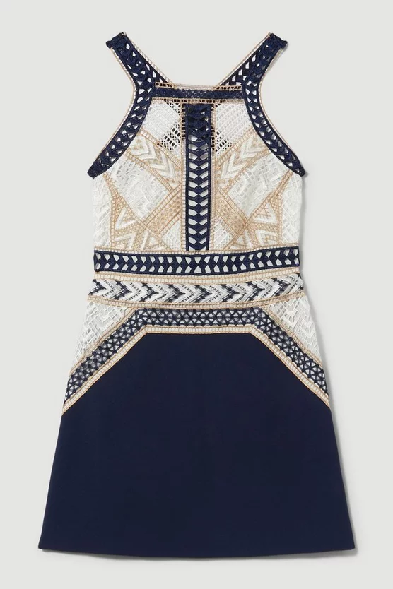 Coupon ๐ฏ Karen Millen Geo Guipure Metallic Lace Woven Mini ๐ Dress - navy ๐ 6 Coupon ๐ฏ Karen Millen Geo Guipure Metallic Lace Woven Mini ๐ Dress - navy ๐ - Image 4
