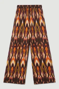 Outlet 😍 Karen Millen Ikat Printed Linen Wide Leg Woven Trouser - multi 🛒 11 Outlet 😍 Karen Millen Ikat Printed Linen Wide Leg Woven Trouser - multi 🛒 -Karen Millen Outlet store bkk07699 multi xl 3