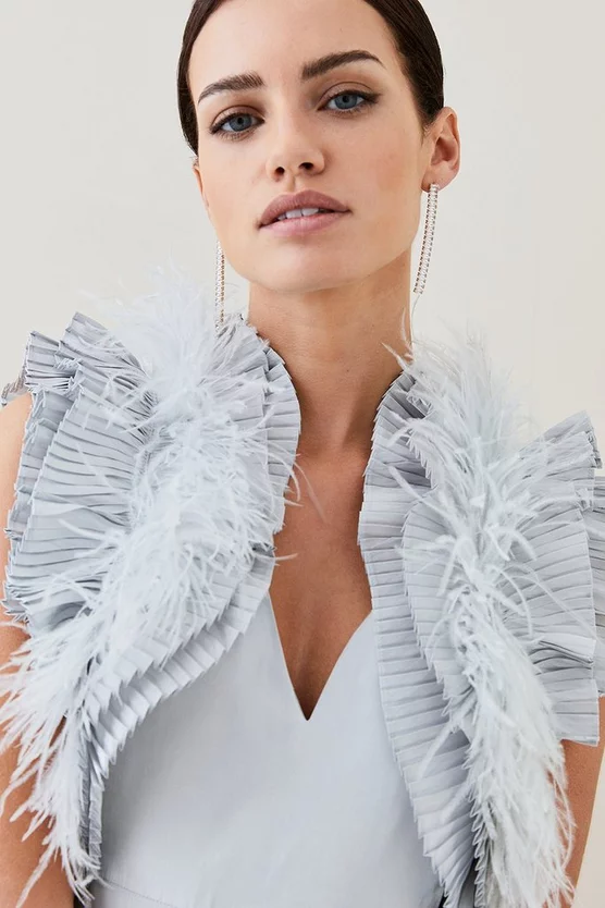 Best reviews of ๐งจ Karen Millen Lydia Millen Petite Metallic Feather Ruffle Woven Maxi ๐ Dress - metallic silver ๐ 4 Best reviews of ๐งจ Karen Millen Lydia Millen Petite Metallic Feather Ruffle Woven Maxi ๐ Dress - metallic silver ๐ - Image 2