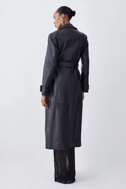 Buy 😉 Karen Millen Clean Longline Leather Trench 👏 12 Buy 😉 Karen Millen Clean Longline Leather Trench 👏 -Karen Millen Outlet store bkk07713 black xl 2
