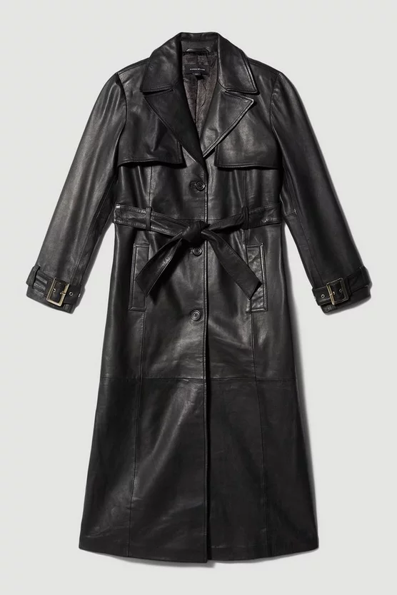 Buy 😉 Karen Millen Clean Longline Leather Trench 👏 6 Buy 😉 Karen Millen Clean Longline Leather Trench 👏 - Image 4