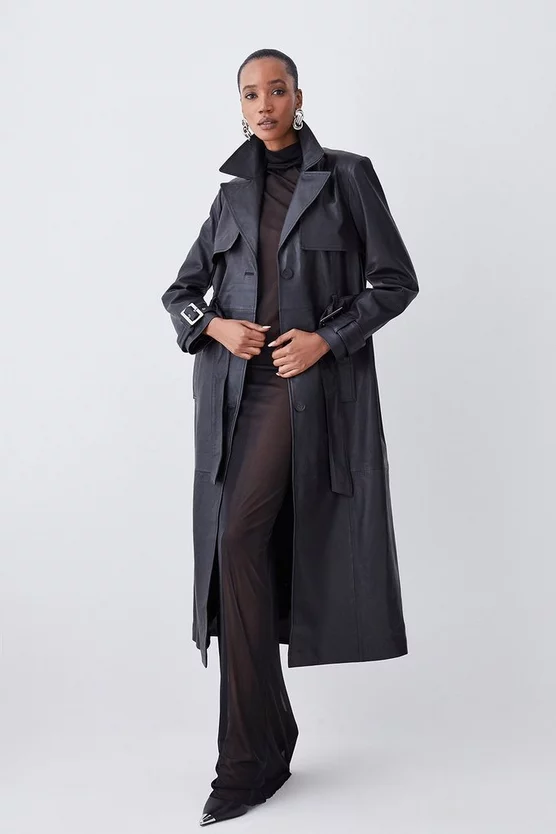 Buy 😉 Karen Millen Clean Longline Leather Trench 👏 7 Buy 😉 Karen Millen Clean Longline Leather Trench 👏 - Image 5