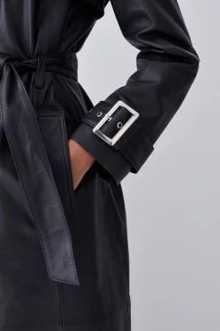 Buy 😉 Karen Millen Clean Longline Leather Trench 👏 15 Buy 😉 Karen Millen Clean Longline Leather Trench 👏 -Karen Millen Outlet store bkk07713 black xl 5