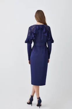 Best reviews of 💯 Karen Millen Satin And Lace Ruffle Woven Midi 👗 Dress 🌟 11 Best reviews of 💯 Karen Millen Satin And Lace Ruffle Woven Midi 👗 Dress 🌟 -Karen Millen Outlet store bkk07718 blue xl 2