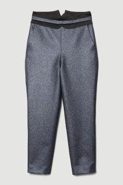 Outlet ⌛ Karen Millen Metallic Jacquard Waistband Detail Slim Leg Trouser - blue ✨ 10 Outlet ⌛ Karen Millen Metallic Jacquard Waistband Detail Slim Leg Trouser - blue ✨ -Karen Millen Outlet store bkk07720 blue xl 3