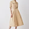 Discount 🛒 Karen Millen Cotton Sateen Short Sleeve Midi 👕 Shirt 👗 Dress - camel 🔥 2 Discount 🛒 Karen Millen Cotton Sateen Short Sleeve Midi 👕 Shirt 👗 Dress - camel 🔥 -Karen Millen Outlet store bkk07752 camel xl