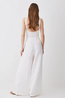 Best Sale 🥰 Karen Millen Linen Wide Leg Trouser - white 👍 9 Best Sale 🥰 Karen Millen Linen Wide Leg Trouser - white 👍 -Karen Millen Outlet store bkk07779 white xl 2