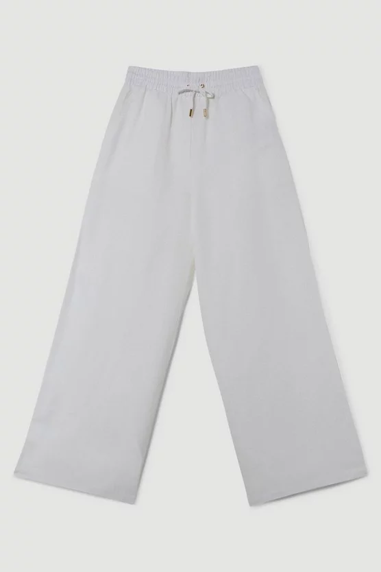 Best Sale 🥰 Karen Millen Linen Wide Leg Trouser - white 👍 5 Best Sale 🥰 Karen Millen Linen Wide Leg Trouser - white 👍 - Image 4