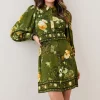 Outlet ⌛ Karen Millen Lydia Millen Floral Belted Woven Mini 👕 Shirt 👗 Dress 🎁 -Karen Millen Outlet store bkk07804 floral xl