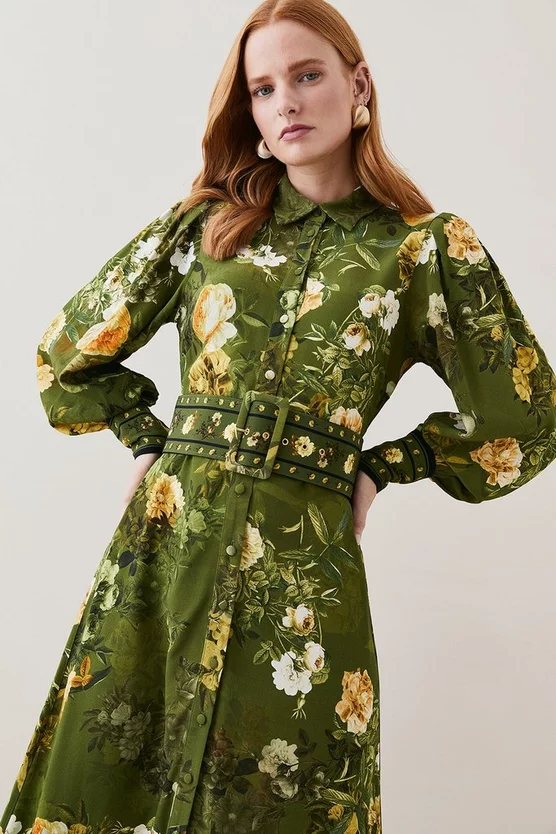 Best Pirce โญ Karen Millen Lydia Millen Floral Belted Woven Midi ๐ Shirt ๐ Dress ๐ 5 Best Pirce โญ Karen Millen Lydia Millen Floral Belted Woven Midi ๐ Shirt ๐ Dress ๐ - Image 3