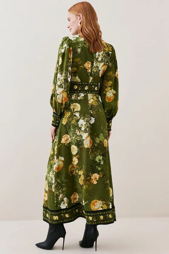 Best Pirce โญ Karen Millen Lydia Millen Floral Belted Woven Midi ๐ Shirt ๐ Dress ๐ 6 Best Pirce โญ Karen Millen Lydia Millen Floral Belted Woven Midi ๐ Shirt ๐ Dress ๐ - Image 4