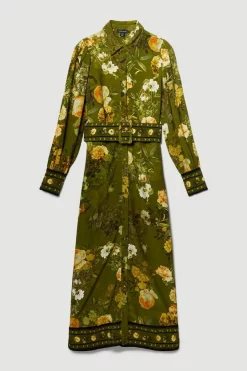 Best Pirce โญ Karen Millen Lydia Millen Floral Belted Woven Midi ๐ Shirt ๐ Dress ๐ 12 Best Pirce โญ Karen Millen Lydia Millen Floral Belted Woven Midi ๐ Shirt ๐ Dress ๐ -Karen Millen Outlet store bkk07805 floral xl 4