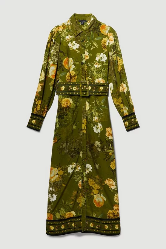 Best Pirce โญ Karen Millen Lydia Millen Floral Belted Woven Midi ๐ Shirt ๐ Dress ๐ 7 Best Pirce โญ Karen Millen Lydia Millen Floral Belted Woven Midi ๐ Shirt ๐ Dress ๐ - Image 5