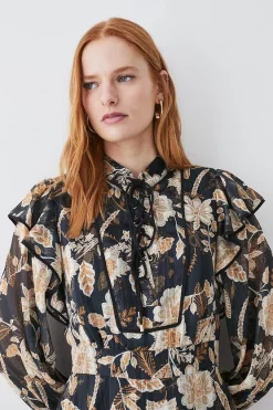 Best Pirce ✨ Karen Millen Floral Woven Lace Up Mini 👗 Dress 🎁 -Karen Millen Outlet store bkk07809 floral xl 4