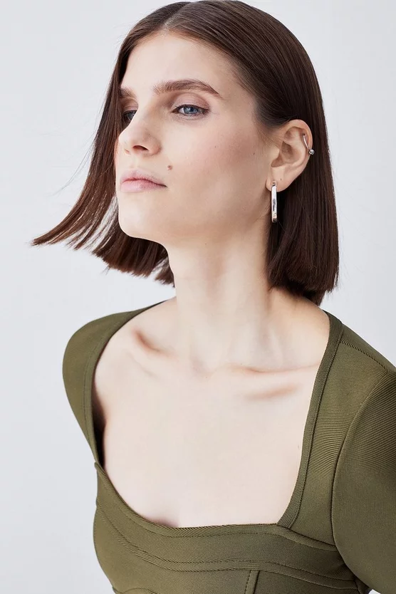 Hot Sale ๐ Karen Millen Mesh Cut Out Bandage Knit Mini ๐ Dress - olive โจ 7 Hot Sale ๐ Karen Millen Mesh Cut Out Bandage Knit Mini ๐ Dress - olive โจ - Image 5