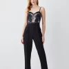 Wholesale 👏 Karen Millen Petite Lace Embroidered Woven Jumpsuit - mono 😀