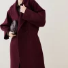 Cheapest ⭐ Karen Millen Tall Italian Wool Raglan Sleeve 🧥 Coat - fig 🛒 -Karen Millen Outlet store bkk07828 fig xl