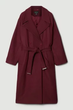 Cheapest ⭐ Karen Millen Tall Italian Wool Raglan Sleeve 🧥 Coat - fig 🛒 -Karen Millen Outlet store bkk07828 fig xl 3