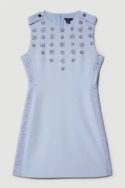 Deals 💯 Karen Millen Crystal Embellished Lace Mix Mini 👗 Dress ✔️ 12 Deals 💯 Karen Millen Crystal Embellished Lace Mix Mini 👗 Dress ✔️ -Karen Millen Outlet store bkk07855 blue xl 3