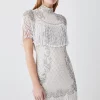 Brand new 🥰 Karen Millen Pearl Embellished Fringed Woven Mini 👗 Dress - ivory 💯 2 Brand new 🥰 Karen Millen Pearl Embellished Fringed Woven Mini 👗 Dress - ivory 💯 -Karen Millen Outlet store bkk07886 ivory xl