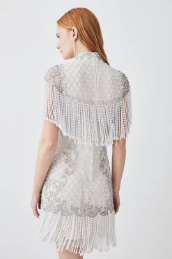 Brand new ๐ฅฐ Karen Millen Pearl Embellished Fringed Woven Mini ๐ Dress - ivory ๐ฏ 10 Brand new ๐ฅฐ Karen Millen Pearl Embellished Fringed Woven Mini ๐ Dress - ivory ๐ฏ -Karen Millen Outlet store bkk07886 ivory xl 2