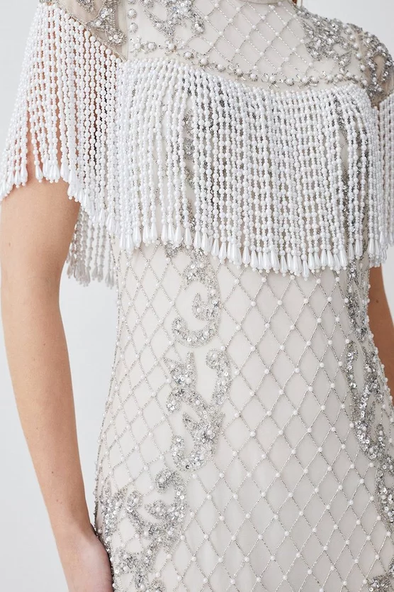 Brand new ๐ฅฐ Karen Millen Pearl Embellished Fringed Woven Mini ๐ Dress - ivory ๐ฏ 7 Brand new ๐ฅฐ Karen Millen Pearl Embellished Fringed Woven Mini ๐ Dress - ivory ๐ฏ - Image 5