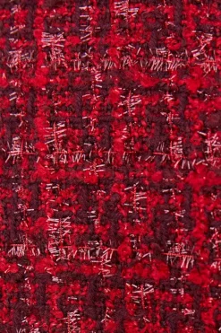 Coupon 🤩 Karen Millen Tweed Gold Button Cropped Frayed Edge Jacket - red ✨ -Karen Millen Outlet store bkk07927 red xl 6