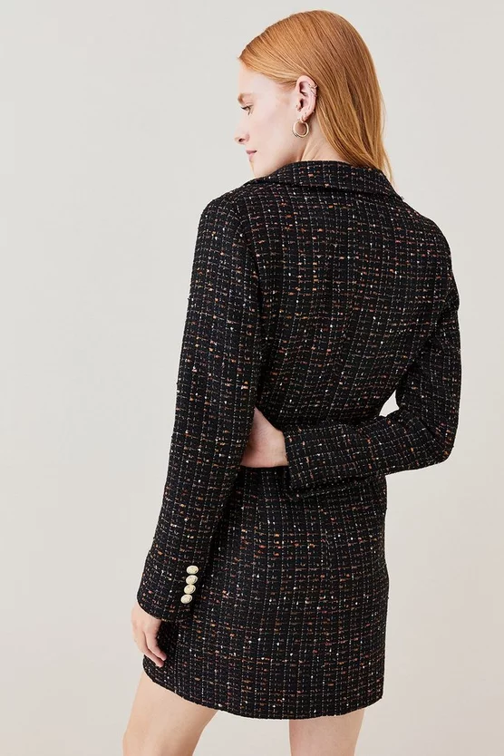 Budget ๐ Karen Millen Boucle Sparkle Tux Collared Mini ๐ Dress - black โญ 5 Budget ๐ Karen Millen Boucle Sparkle Tux Collared Mini ๐ Dress - black โญ - Image 3