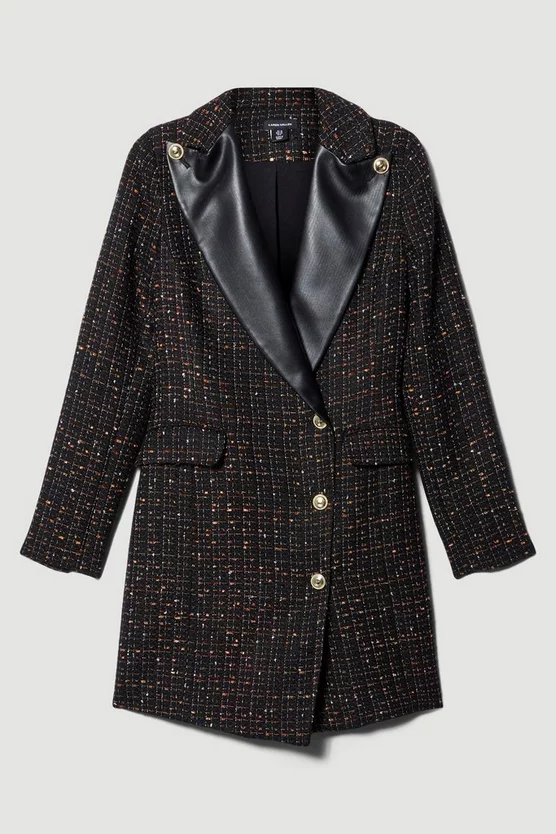 Budget ๐ Karen Millen Boucle Sparkle Tux Collared Mini ๐ Dress - black โญ 6 Budget ๐ Karen Millen Boucle Sparkle Tux Collared Mini ๐ Dress - black โญ - Image 4