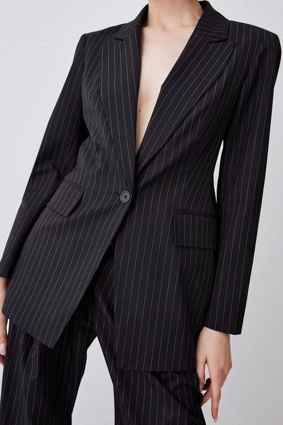 Best reviews of 💯 Karen Millen Pinstripe Single Breasted Blazer - black 🥰 3 Best reviews of 💯 Karen Millen Pinstripe Single Breasted Blazer - black 🥰