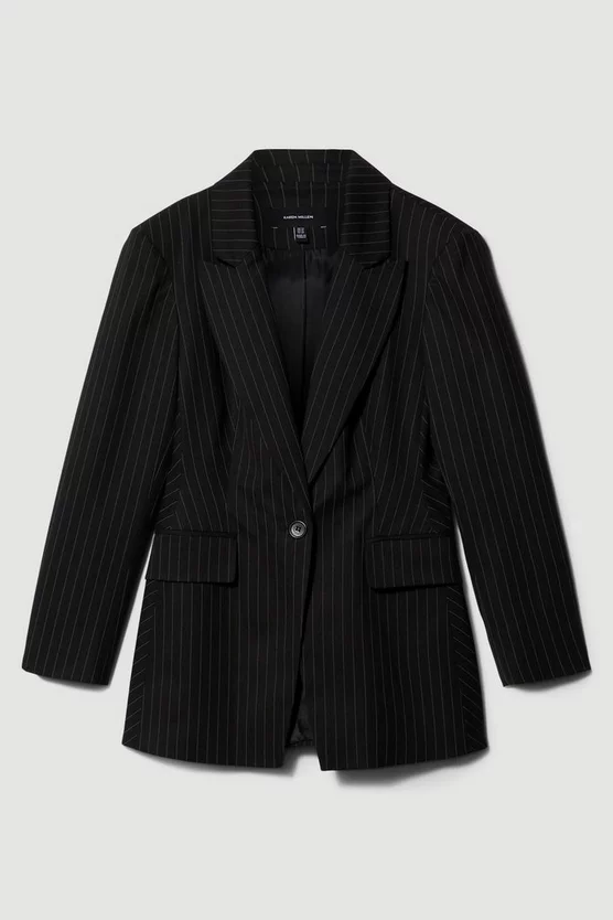 Best reviews of 💯 Karen Millen Pinstripe Single Breasted Blazer - black 🥰 6 Best reviews of 💯 Karen Millen Pinstripe Single Breasted Blazer - black 🥰 - Image 4