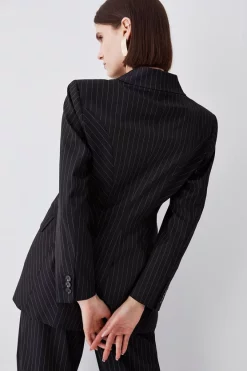 Best reviews of 💯 Karen Millen Pinstripe Single Breasted Blazer - black 🥰 12 Best reviews of 💯 Karen Millen Pinstripe Single Breasted Blazer - black 🥰 -Karen Millen Outlet store bkk07950 black xl 4