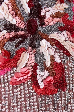 Best deal 👏 Karen Millen Tall Mixed Sequin & Beaded Fringed Mini 👗 Dress - silver 🔥 -Karen Millen Outlet store bkk07956 silver xl 4