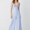 Best Sale 👏 Karen Millen Embellished Strappy Wide Leg Woven Jumpsuit - blue ✨ 1 Best Sale 👏 Karen Millen Embellished Strappy Wide Leg Woven Jumpsuit - blue ✨ -Karen Millen Outlet store bkk07958 blue xl