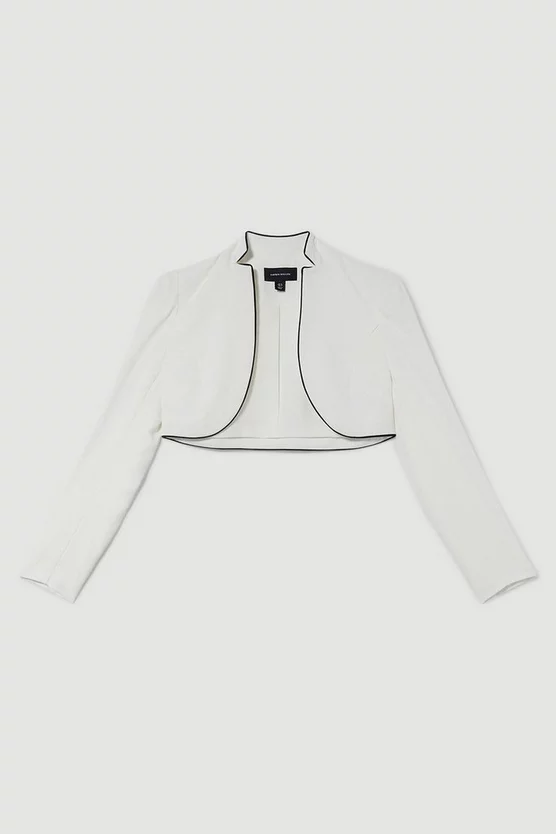 Hot Sale ๐งจ Karen Millen Petite Floral Applique Woven Cropped Blazer - mono โค๏ธ 6 Hot Sale ๐งจ Karen Millen Petite Floral Applique Woven Cropped Blazer - mono โค๏ธ - Image 4
